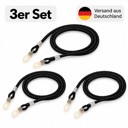 Brillenband 60cm schwarz - 3x,